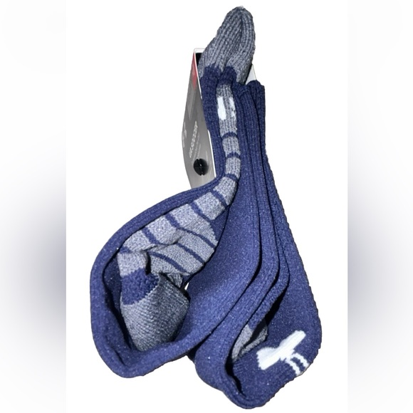 Under Armour UA OTC Soccer Socks 1 Pair Youth 13.5K-4.5 Navy w White Logo Kids - Picture 8 of 10